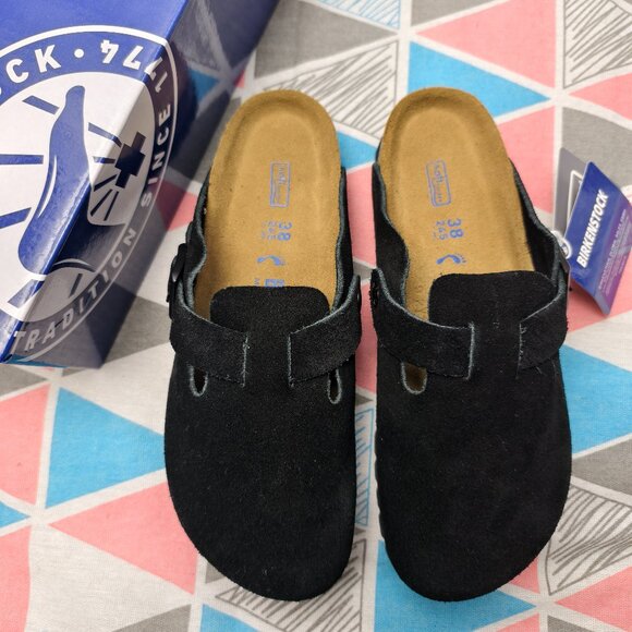 Birkenstock Shoes - Birkenstock Black Suede Mules